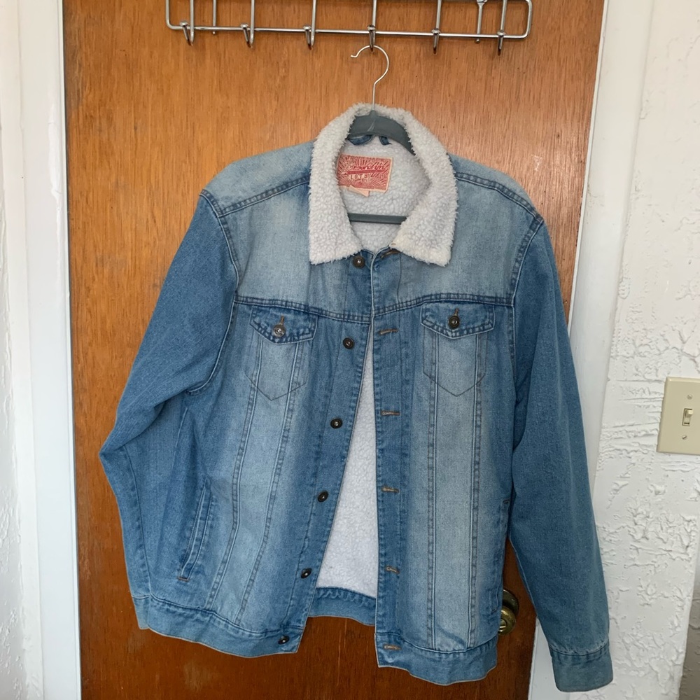 fur-lined denim jacket